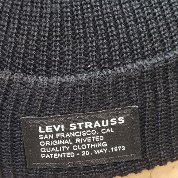 (NWT) LEVI STRAUSS MADE IN ITALY WINTER HAT 100%WOOL SOLID BLACK ONE SIZE - Picture 6 of 10